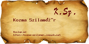 Kozma Szilamér névjegykártya